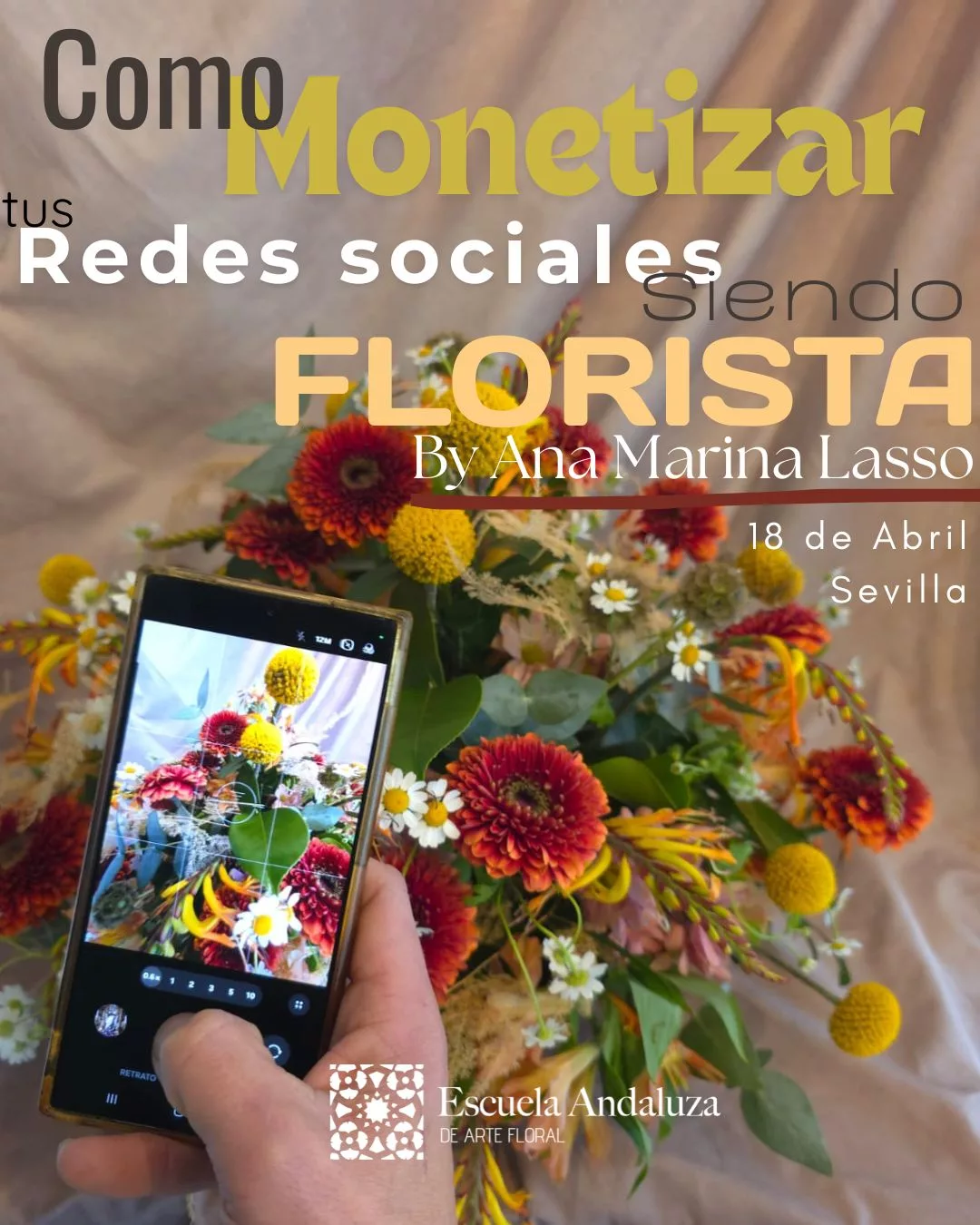 Monetiza redes siendo florista Una novia sujetando una ramo
